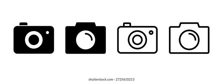 ícone da câmera ilustração vetorial. símbolo e símbolo da câmera. ícone da fotografia.