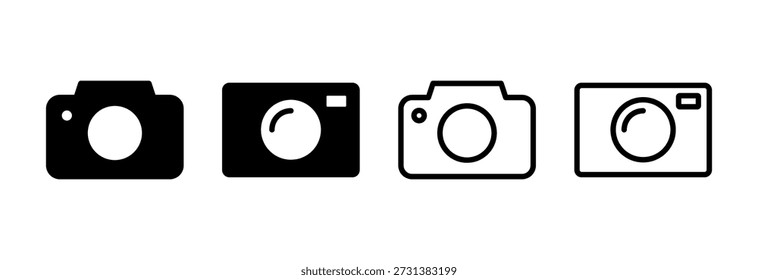 Icono de la cámara. Ilustración vectorial de la cámara fotográfica. Icono de la Fotografía.