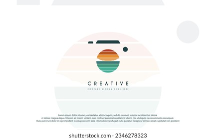 ilustración vectorial de icono de cámara. logotipo de fotografía de cámara aislado en un fondo oscuro