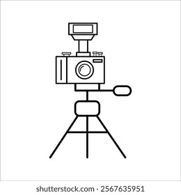 camera icon . vector illustration, pictogram isolated on white background. color editable