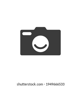 símbolo de ilustración de icono de cámara vectorial en fondo blanco