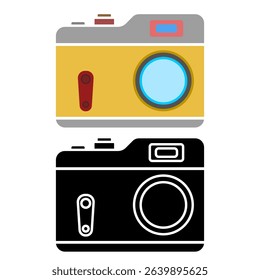 camera icon, vector illustration, symbol, design logo template pictogram, for ui or ux isolated on white for mobile app, editable