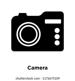 Camera icon vector isolated on white background, logo concept of Camera sign on transparent background, filled black symbol