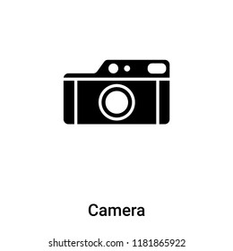 Camera icon vector isolated on white background, logo concept of Camera sign on transparent background, filled black symbol