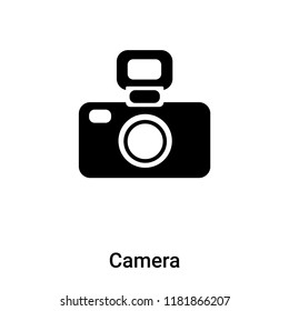 Camera icon vector isolated on white background, logo concept of Camera sign on transparent background, filled black symbol