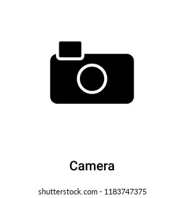 Camera icon vector isolated on white background, logo concept of Camera sign on transparent background, filled black symbol