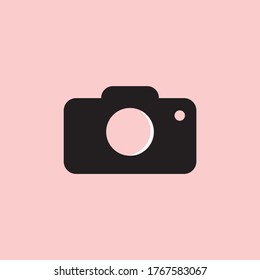 signo de lente vectorial de icono de cámara 