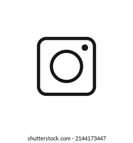 Camera icon. Vector line art social media vector.