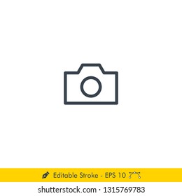 Camera Icon / Vector - In Line / Stroke Design
