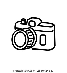 camera icon vector, line style icon