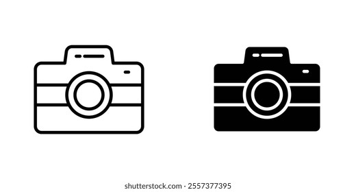 Camera Icon vector. liner and flat style icons set.