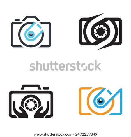 Camera icon vector logo design