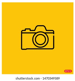 Camera Icon Vector on yellow background.vector design