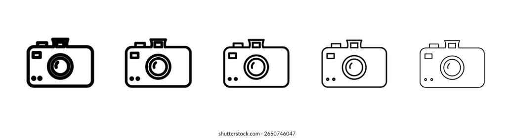 Camera icon vector outline symbol or illustration