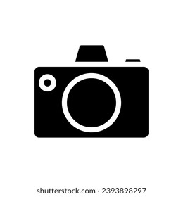 Vector de icono de cámara. Signo de ilustración fotográfica. Símbolo o logotipo del estudio fotográfico.