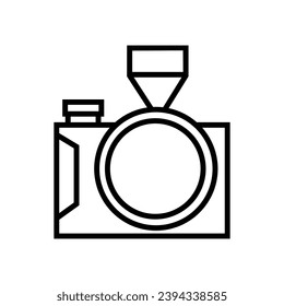 Vector de icono de cámara. Signo de ilustración fotográfica. Símbolo o logotipo del estudio fotográfico.