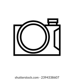Vector de icono de cámara. Signo de ilustración fotográfica. Símbolo o logotipo del estudio fotográfico.