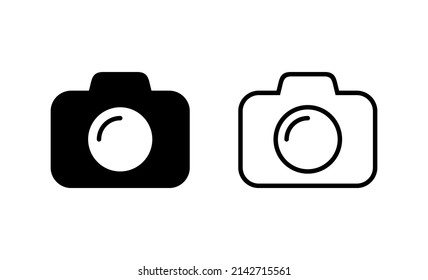 Vector de icono de cámara. símbolo y signo de la cámara fotográfica. icono de la fotografía.