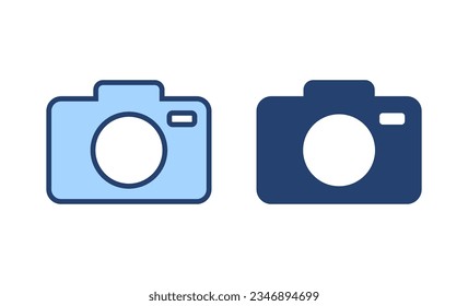 Vector de icono de cámara. símbolo y signo de la cámara fotográfica. icono de la fotografía.