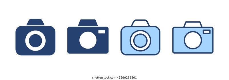 Vector de icono de cámara. símbolo y signo de la cámara fotográfica. icono de la fotografía.