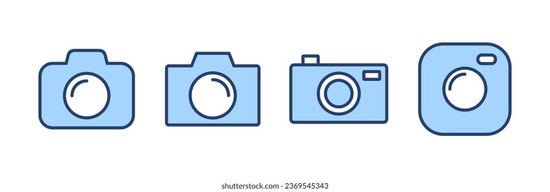 Vector de icono de cámara. símbolo y signo de la cámara fotográfica. icono de la fotografía.