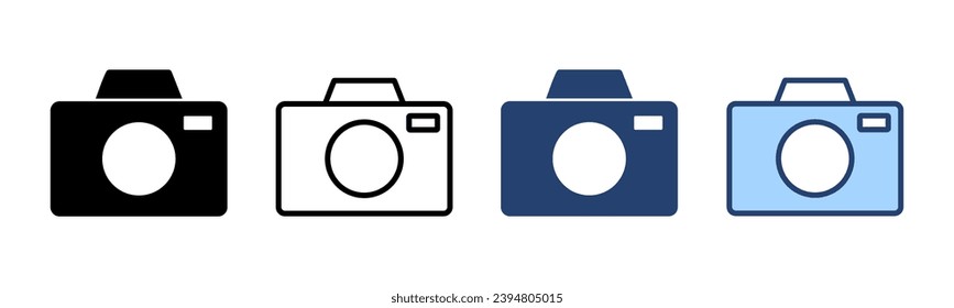 Vector de icono de cámara. símbolo y signo de la cámara fotográfica. icono de la fotografía.
