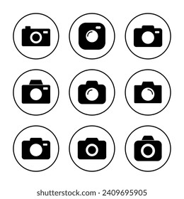 Kamerasymbol, Vektorgrafik. Bildkamerazeichen und -symbol. Bildsymbol.