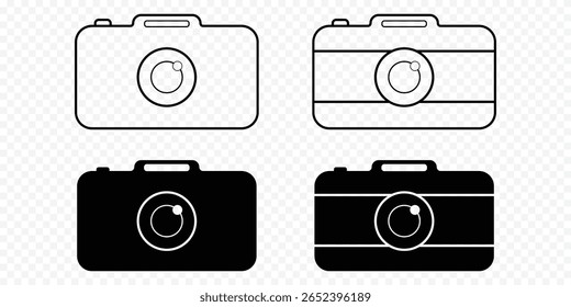 ícone da câmera vetor. símbolo e símbolo da câmera. ícone da fotografia. símbolo da câmera. Captura de tela. foto câmera ícone vetor set. fotografia de stock eps 10