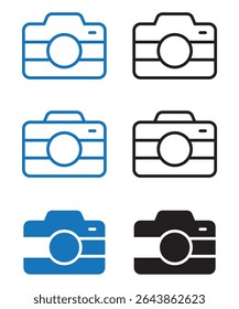 Camera icon vector. photo camera symbol icon vector. Camera solid and line icons. vector illustration. eps file.
