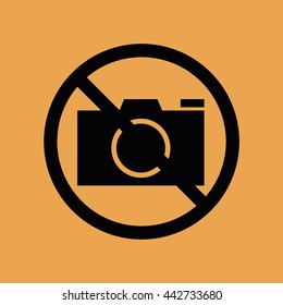 Camera icon vector. Prohibition sign