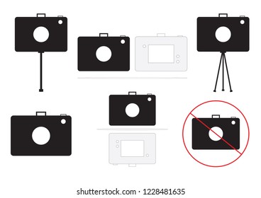 camera icon vector set