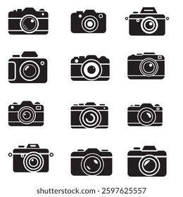 Camera icon vector set. camera black vector.