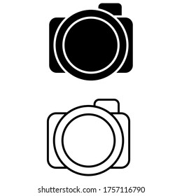 Camera icon vector set. photo illustration sign collection. photography symbol.