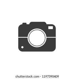 Camera Icon Vector. Simple flat symbol. Perfect Black pictogram illustration on white background. eps 10