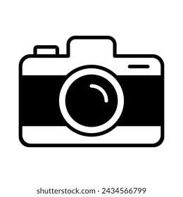 Camera icon vector stock illustration.