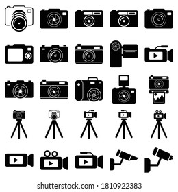 símbolo del vector del icono de la cámara ilustración aislada fondo blanco