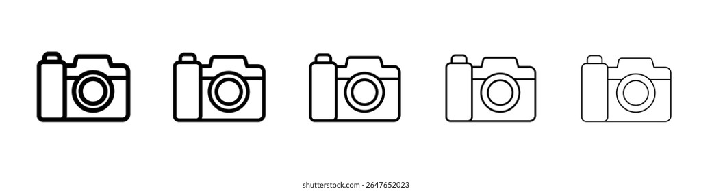 camera icon vector thin outline style sign