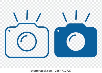 Vetor de ícone de câmera para aplicativo móvel e Web. Sinal e símbolo da câmera fotográfica. Ícone Fotografia. Fundo transparente. Eps 10