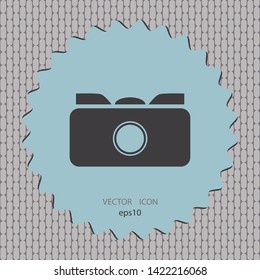 camera icon, web design element, stock vector