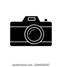 Camera icon and white background illustration