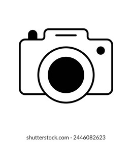 camera icon with white background vector stock illustration