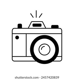 camera icon with white background vector stock illustration