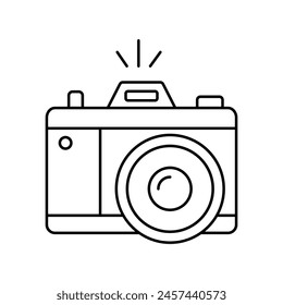 camera icon with white background vector stock illustration