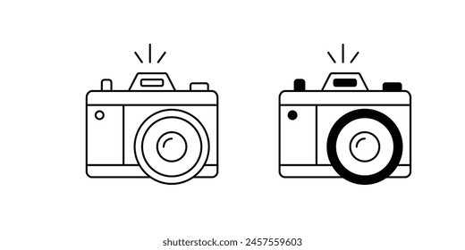 camera icon with white background vector stock illustration