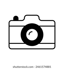 camera icon with white background vector stock illustration