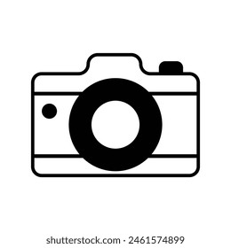 camera icon with white background vector stock illustration