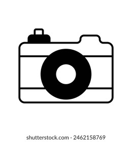 camera icon with white background vector stock illustration