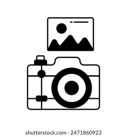 camera icon with white background vector stock illustration