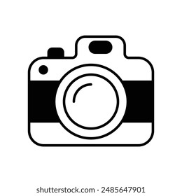 camera icon with white background vector stock illustration