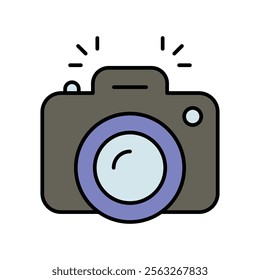 camera icon with white background vector stock illustration